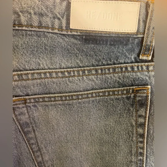 RE/DONE  70s Straight DARING INDIGO W/Rips - Picture 6 of 11
